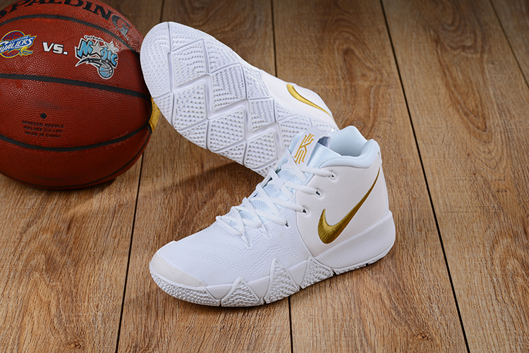 New Nike Kyrie 4 White Gold Shoes